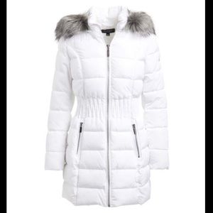 Like New - Unique Faux Fur Quilted Puffer Jacket